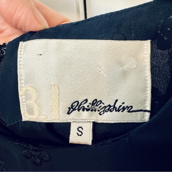 3.1 Phillip Lim Navy Mini Dress w/ Embroidered Flowers - Picture 4 of 7